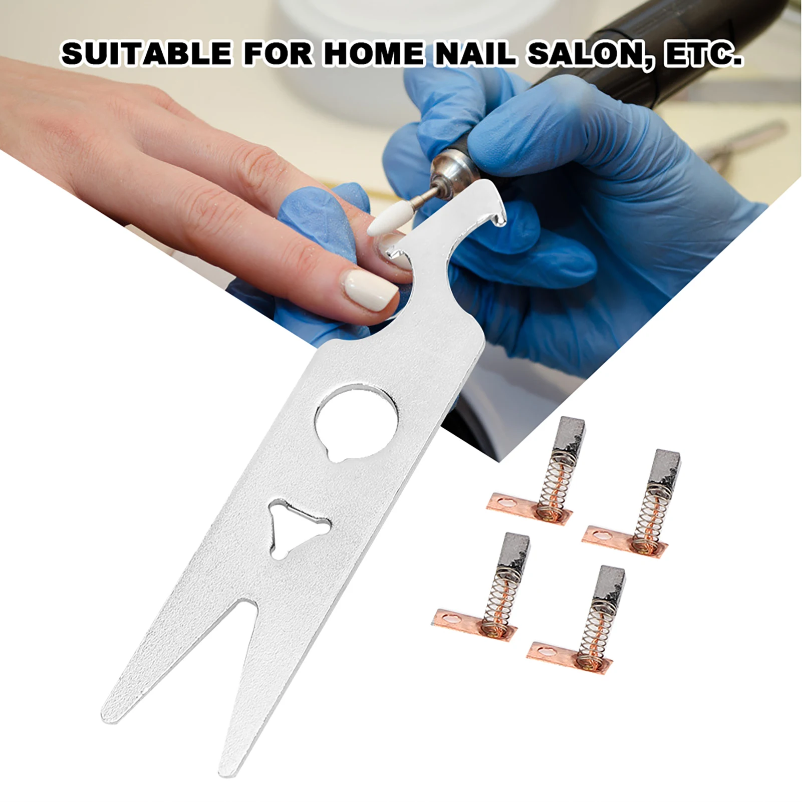 Carbon Brush 2 Pairs Carbon Brush Wrench Set Nail Drill Handpiece Accessory Replacement Part Nail Drill Handpiece Carbon Brush