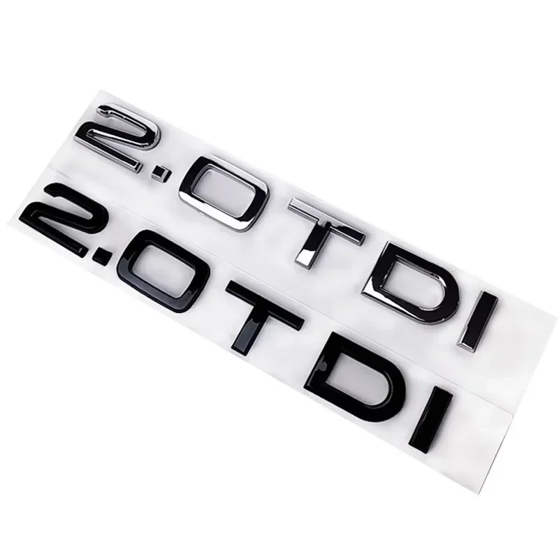 Chrome Black ABS Letters 2.0 TDI 3.0 TDI Rear Boot Trunk Logo Badge Emblem Sticker Decal for Audi A3 A4 A5 A6 Q3 Q5 Q7 S7