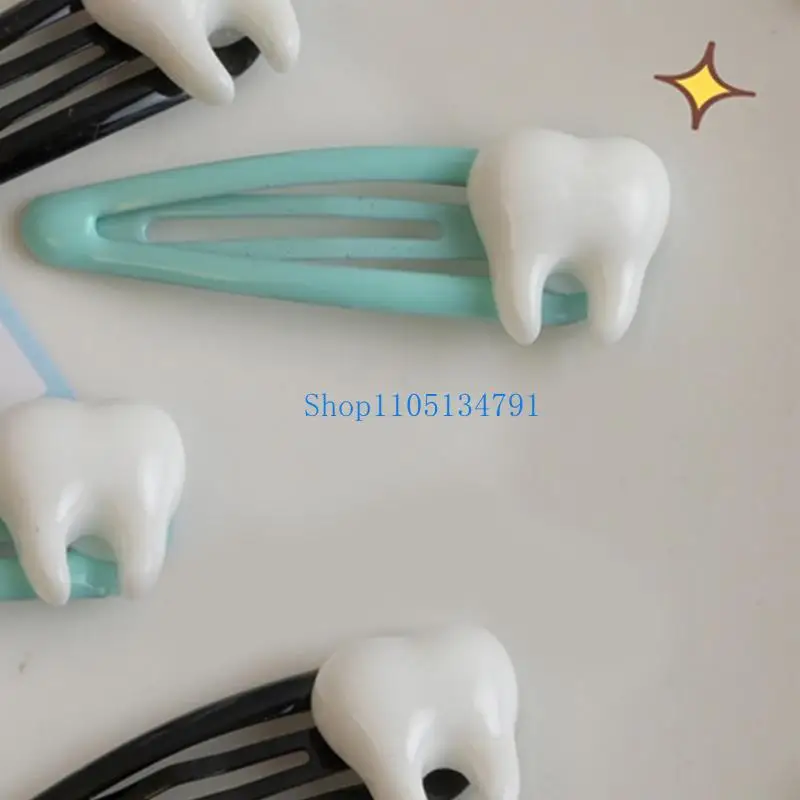 

98 км нежная заколка для волос с зубом Y2K, заколка для волос в стиле Харадзюку, милая заколка для волос для девочек, женские в