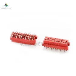 20pcs 2.54mm red IDC connector Micro match staggered 2.54mm pitch connector MRC SMT Type wire to board female socket replace