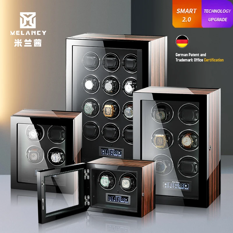 

MELANCY Luxury Automatic Watch Winder Watches Safe Box with Mabuchi Motor LCD Touch Screen and Remote Control Watch Storage Box