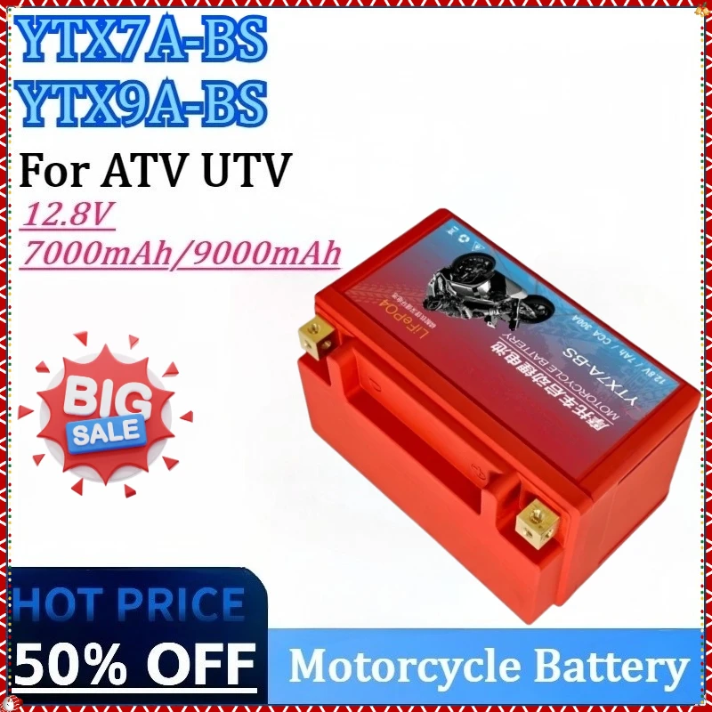 

12.8V 7Ah/9Ah Motorcycle Battery LiFePO4 LithiumIron Phosphate Built in BMS CCA 300A 400A for BMW for Halley for ATV UTV Scooter