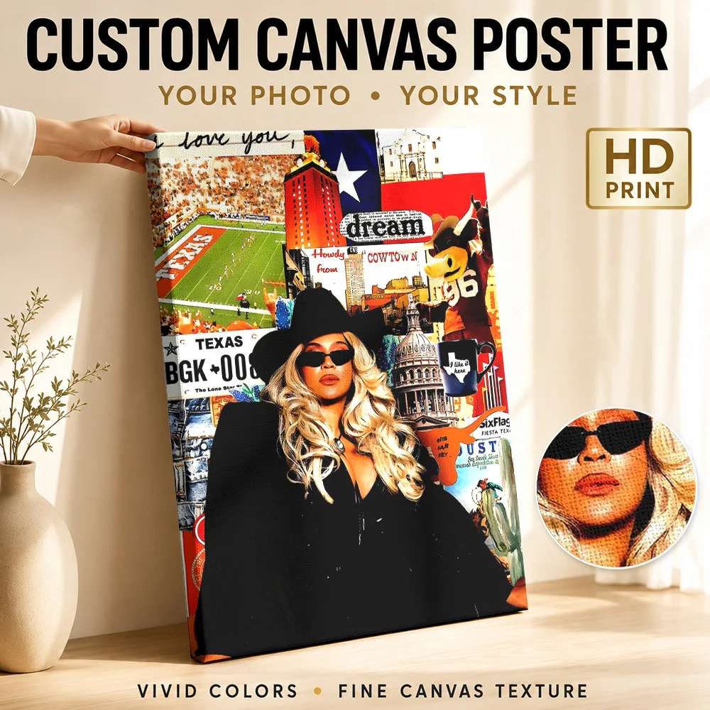 Beyoncé Canvas Poster Customized Photo Retro Music Wall Paintings Decoration for Studio Bedroom Collectible Ready to Hang Gift