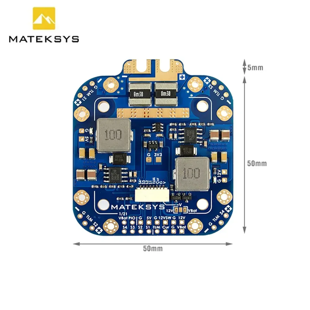 Matek System XCLASS PDB FCHUB-12S V2， Board, 5V & 12V Output with Current Sensor 3-12S Lipo for RC FPV Drone Quadcopter