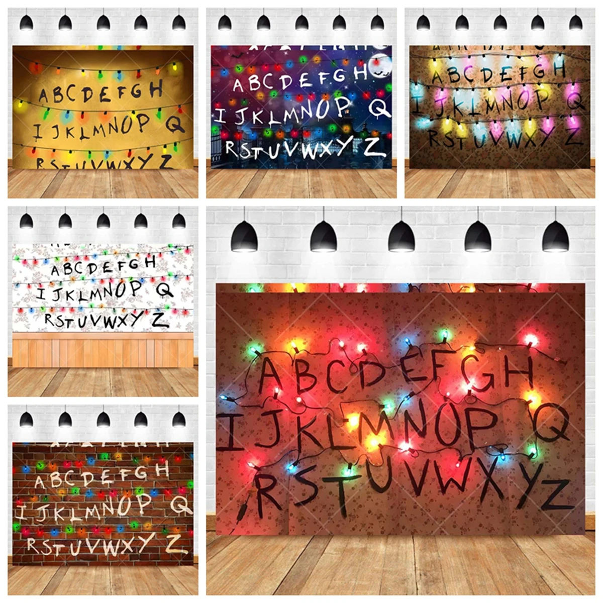 

Stranger Theme Luminous Letter String Light Background Cloth Party Decoration Supplies Photo Props Baby Gift Birthday Celebrate