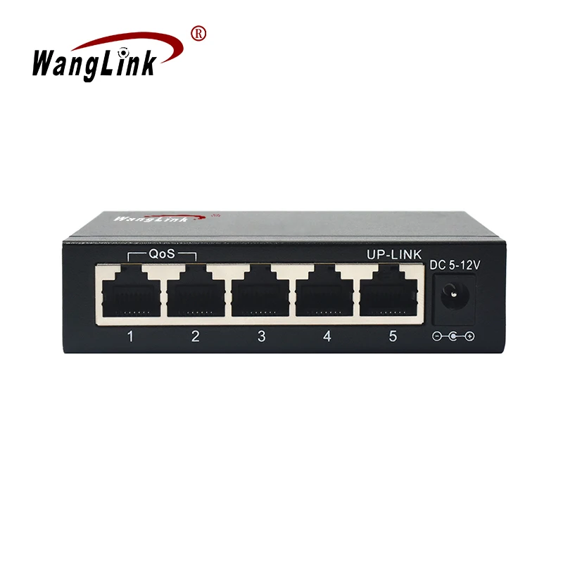 

Wanglink Unmanaged Switch 10/100/1000Mbps 5 RJ45 Ethernet Port Iron Shell Network Switch Support QOS VLAN Extend