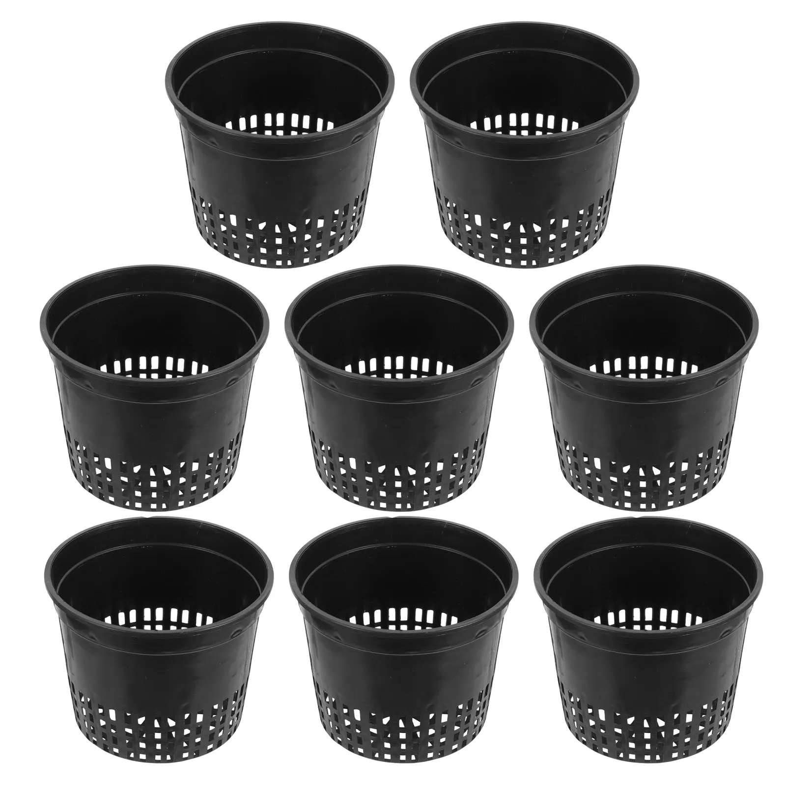 8Pcs Round Net Pots for Hydroponics Breathable Slotted Mesh Planting Basket Lightweight Plastic Orchard Aquatic Plants Soilless