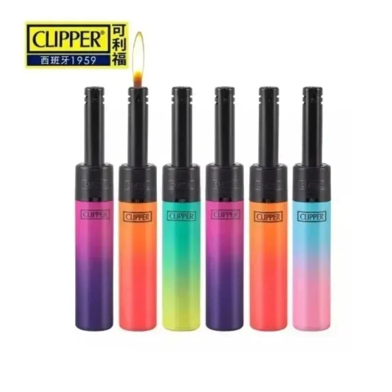 Clipper Long Tube Electronic Inflatable Lighter Mosquito Incense Strip Mini Open Flame Igniting Gun Cigarette Accessories