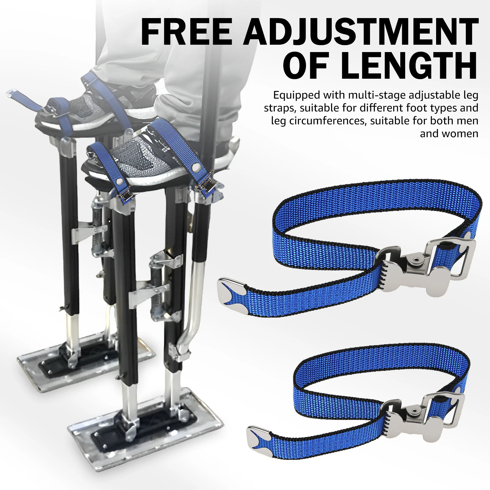 

4Pcs Wear Resistant Drywall Foot Strap Set Adjustable High Strength Leg Fixation Strap for Home Improvement High Wall Painting
