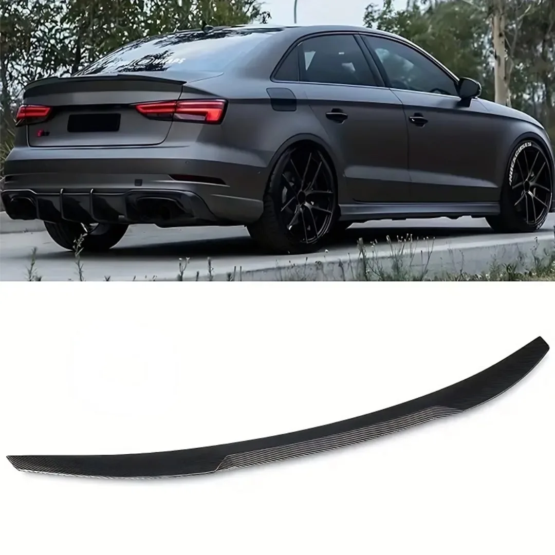 For Audi A3 8V Sedan 2014-2020 Rear Spoiler Wing Sport Trunk Boot Lip Modification Air Dam Splitter Tail Tuning Accessories Trim view 2