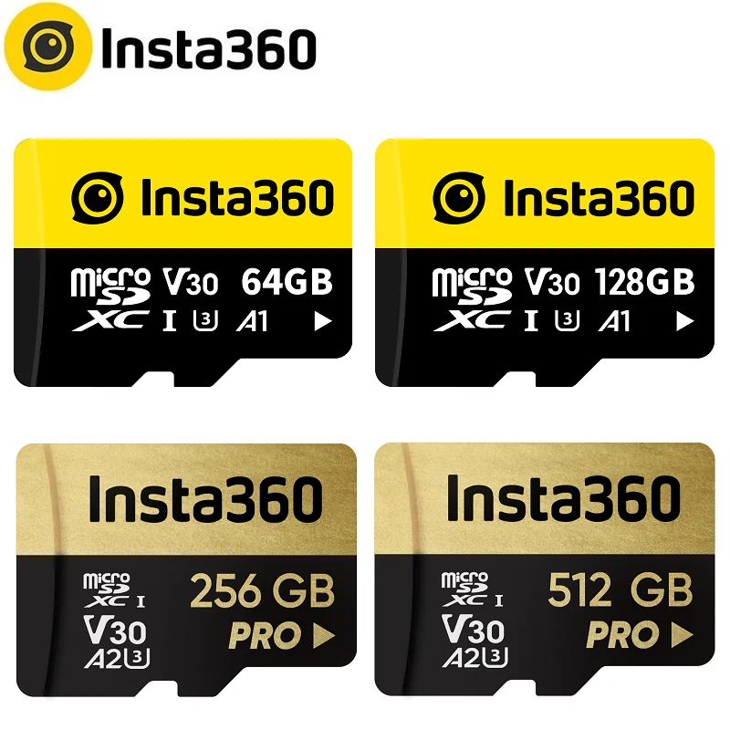 

Карта памяти Insta360 MicroSD для Insta 360 X4 X3 ONE X2 RS Micro SD 64 ГБ 128 ГБ 256 ГБ 512G Высокоскоростные оригинальные аксессуары