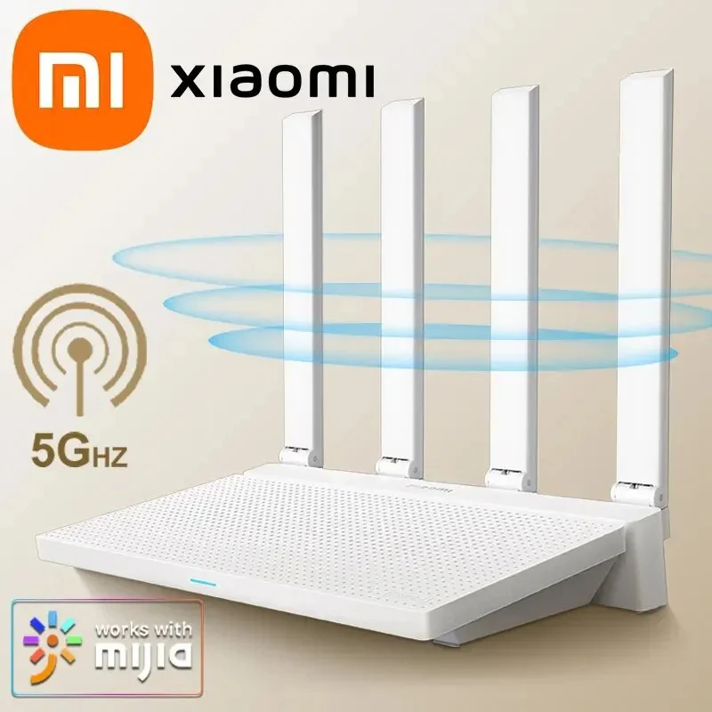 Original Xiaomi AX3000T Router 2.4GHz 5GHz 1.3GHz CPU 2X2 160MHz WAN LAN LED NFC Connection for Home Office Games Mi