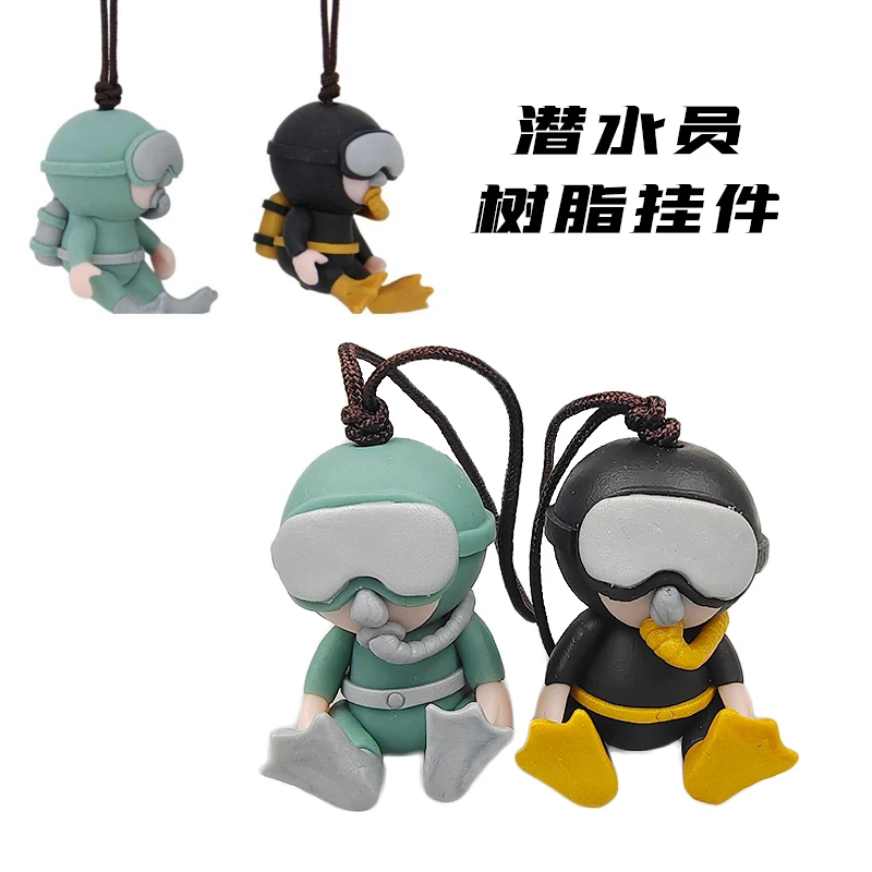 

Cartoon Diver Keychain Schoolbag Chain Diving Equipment Diving Coach Gift Regulator ow