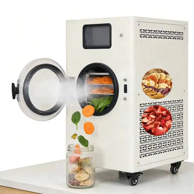 New Home Commercial Use Freeze Dryer Intelligent Temperature Control Small Size Vacuum Pump For Food Fruit Vegetable Powder