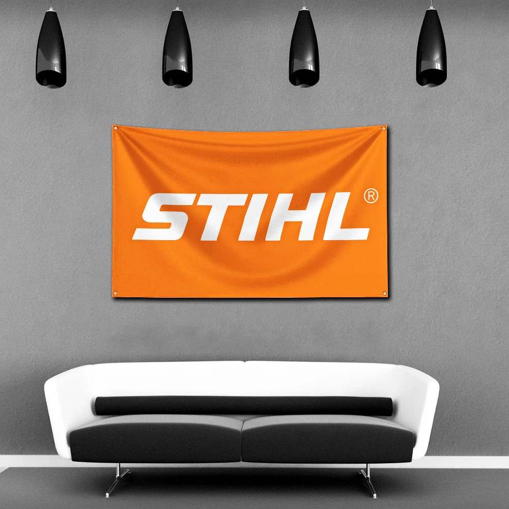 Stihl Tool Flag poliestere stampa digitale Banner 4 dimensioni per Garage Wall Art decorazione fuori porta con occhielli in ottone