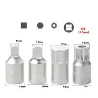 1PC Gearbox Screw Wrench Oil Sump Drain Plug Socket Wrench 3/8 Drive Auto Repairing Gearbox Screw Wrench M16 H17 S8 S10 4 Size