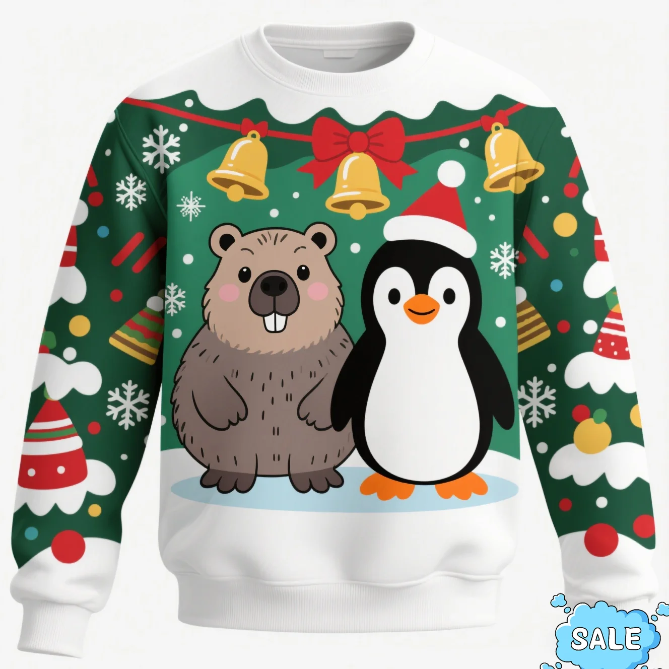 2025 جديد كابيبارا عيد الميلاد سترة ثلاثية الأبعاد عيد الميلاد البطريق ثلج الثعلب مطبوعة عيد الميلاد عطلة حفلة البلوز عيد الميلاد البلوز البلوفرات #3