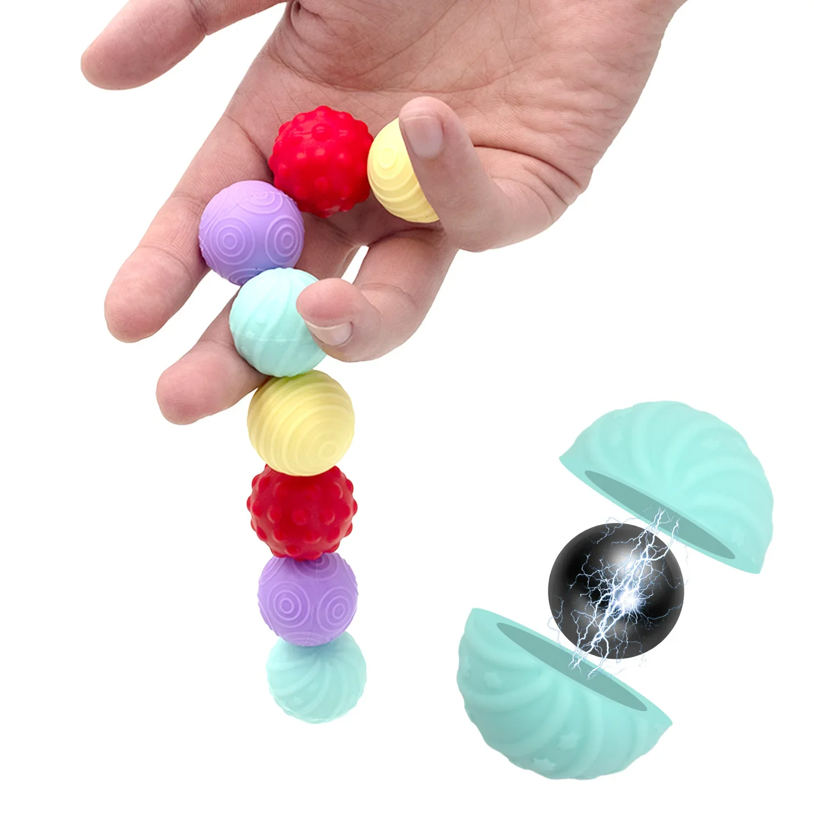 Magnetic Balls 4PCS/Set Fidget Toy Antistress Anxiety Stress Relief Sensory Toy Magnet Ball for Adult Kids Autism ADHD Gifts