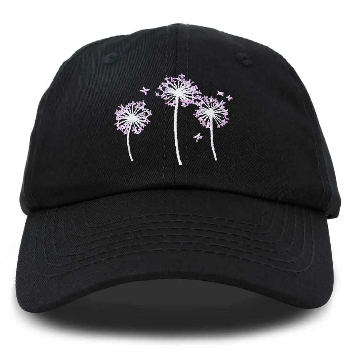 

Floral Dandelion Hat Womens Baseball Cap Black