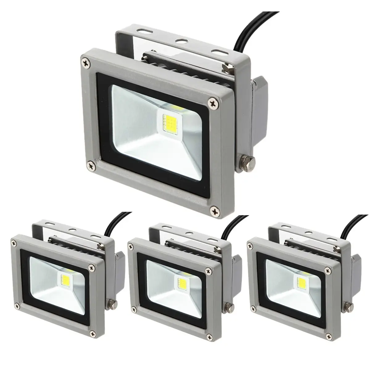 Outdoor LED Flood Light, IP68, Pure White Projection Lamp, High Power, DC 12V, 10W, IP65, 4Pcs per Pack