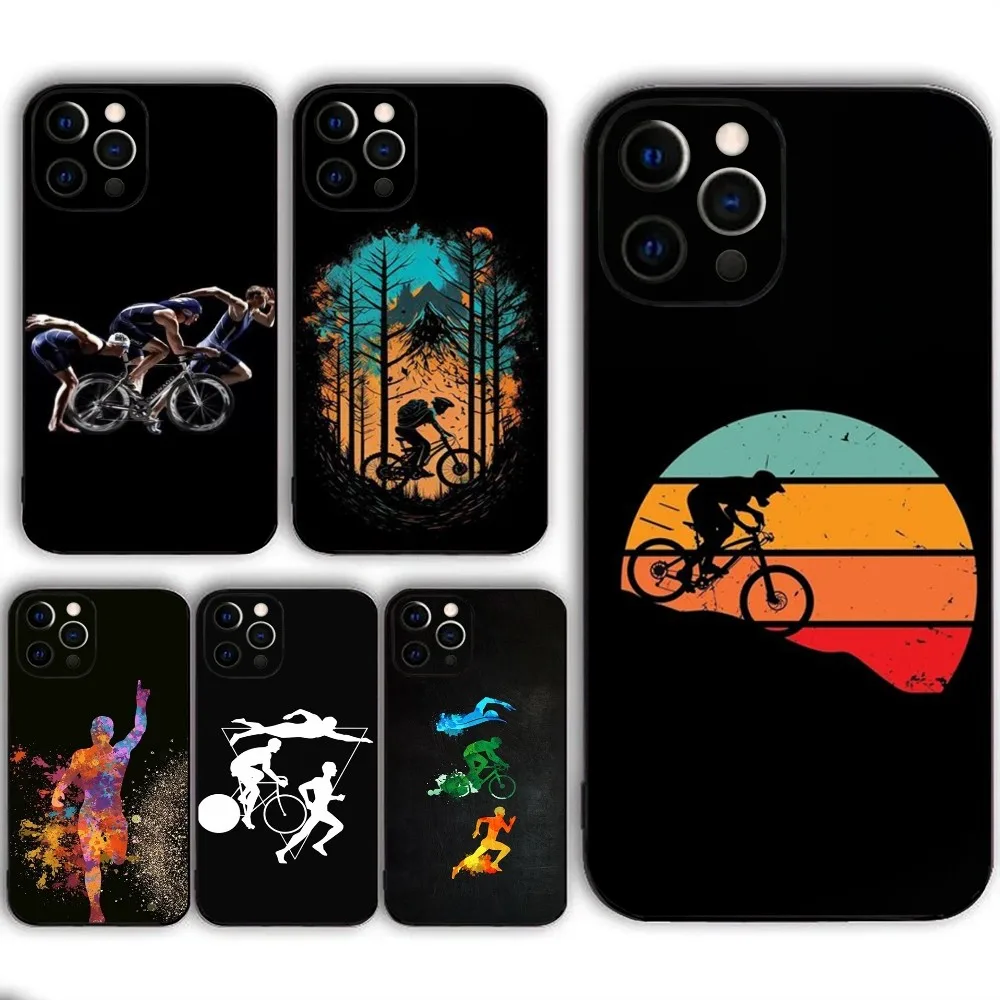 Triathlon Swim Bike Run Tri Life  Phone Case  For IPHONE 15,13,14,12,Mini ,11, Xr, X ,Xs Pro Max 8, 7 Plus Back Cover