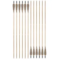 6/12PCS  Archery Bamboo Arrows with 5inch Turkey Feather OD 8mm Arrow Shaft for Bow and Arrow Hunting Shooting Accessories