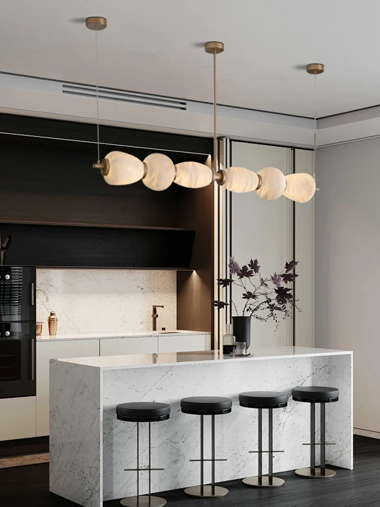 REVEN Dimmable Ceiling Light Modern Nordic Chandelier 2025 New Pendant Lamp Adjustable Height Brass Marble for Living Room
