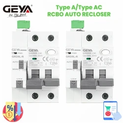 GEYA Type A RCBO Auto Recloser Leakage Circuit Breaker with Overcurrent Protection 40A 30mA RCD Electromagnetic Super Immunised