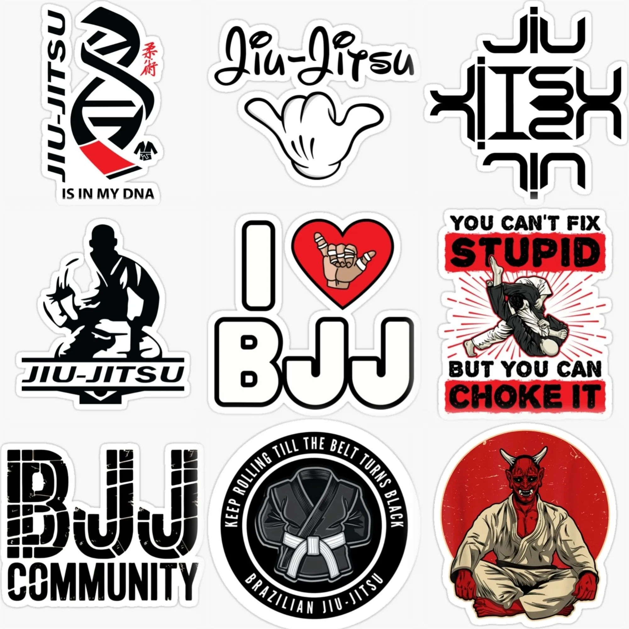 

Jiu Jitsu BJJ Wrestle Creative PVC Sticker for Decorate Car Van Motorcycle Helmet Window Fridge Wall Decal Accessories
