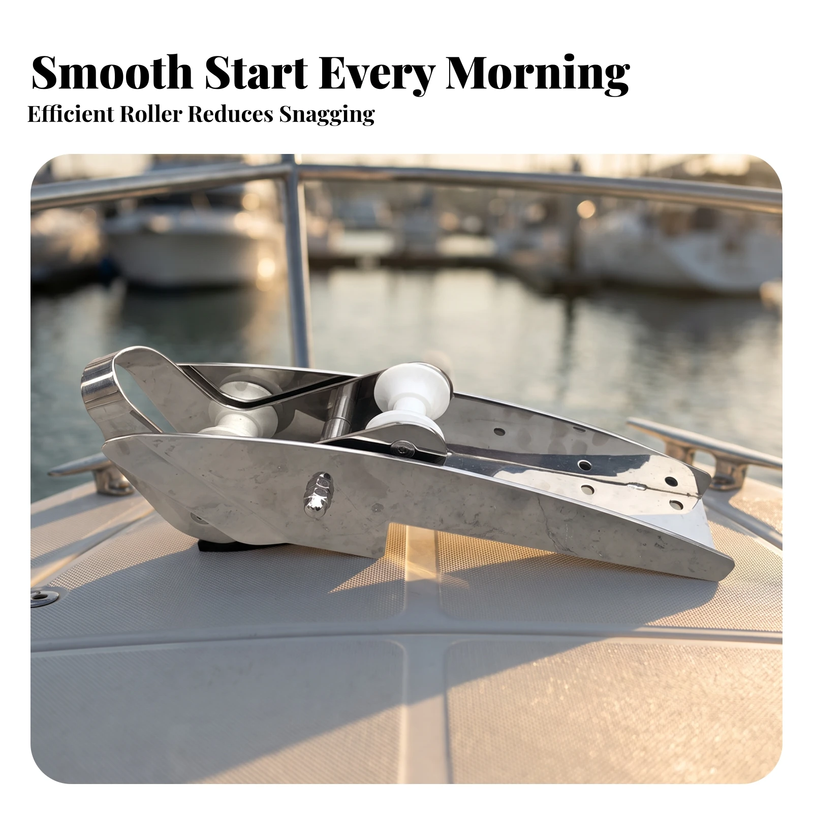 Marine Anchor Bracket with Rollers Heavy Duty Anchor Roller Bracket Bow Roller Long-Lasting for Boat Owners, Boats, Yachts