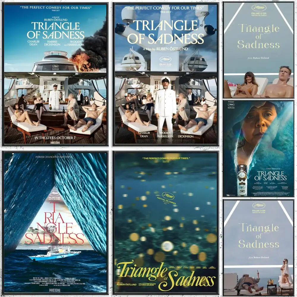Movie Triangle of Sadness Poster Self-Adhesive Waterproof Wall Stickers, Coffee Bar Home Wall Decor
