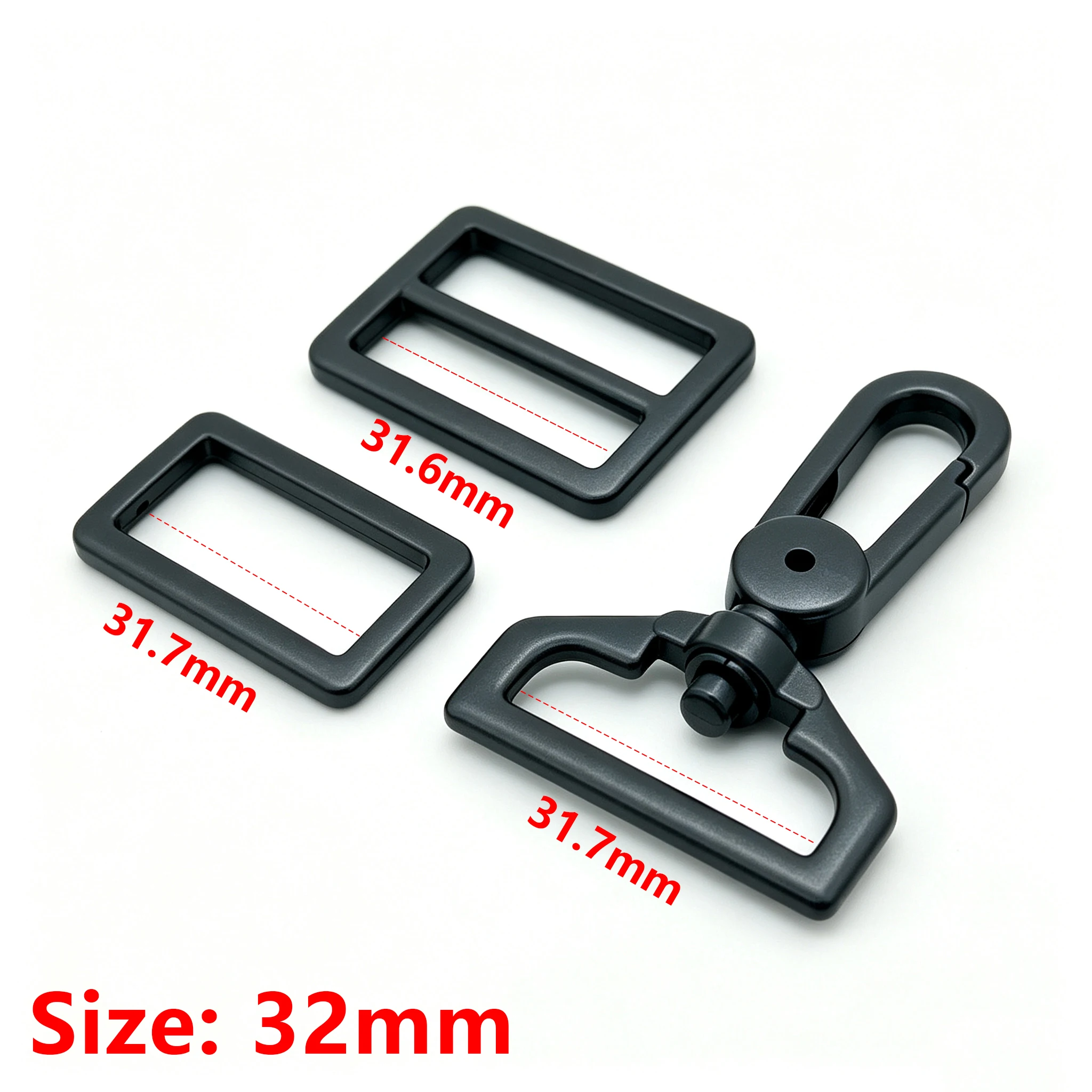 Cloxy 1 Set 25-38mm Metall-Gürtelschnallen-Set D-Ring Rechteckige Schiebeschnalle Drehbarer Hakenverschluss Taschenriemen-Zubehör – Detail 13