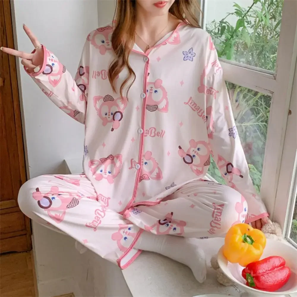 Kawaii Hello Kitty Pochacco женская хлопковая пижама костюм Sanrioed аниме весна осень домашняя одежда для девочек ночная рубашка с героями мультфильмов топы брюки