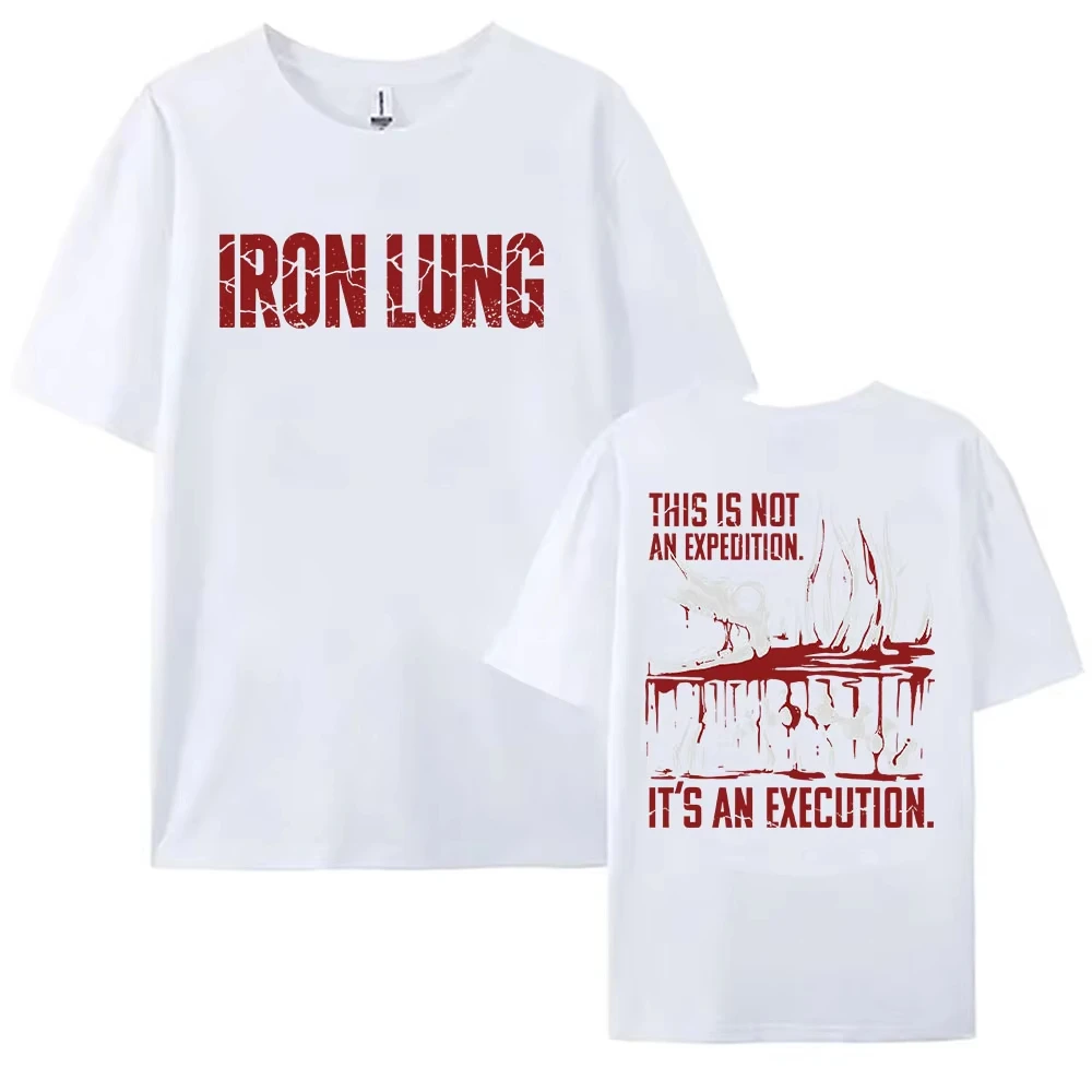 Iron Lung Horror Film Graphic T‑shirt Unisex Vintage Washed Cotton Short Sleeve Harajuku Summer Casual Streetwear Tops