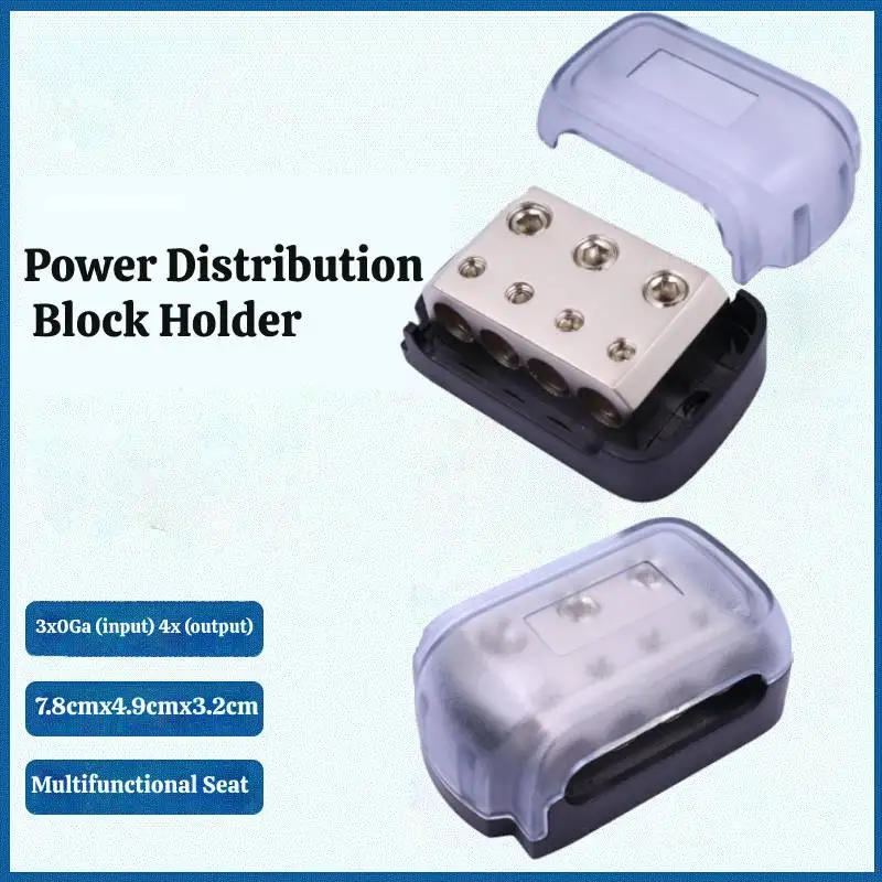 1 Piece Car Audio Power Distribution Block Holder Vehicle Amp Power Distributor Blocks for Car Audio Modification Parts