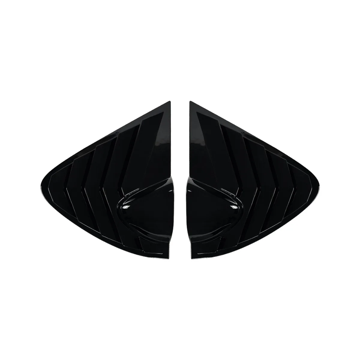 Für Seat Leon MK2 1P 2006-2013 Heckseitenfenster-Jalousie-Abdeckung 2 Stück ABS Hochglanz Schwarz Fenster-Dreieck-Zierleisten Zubehör-Set – Detail 3