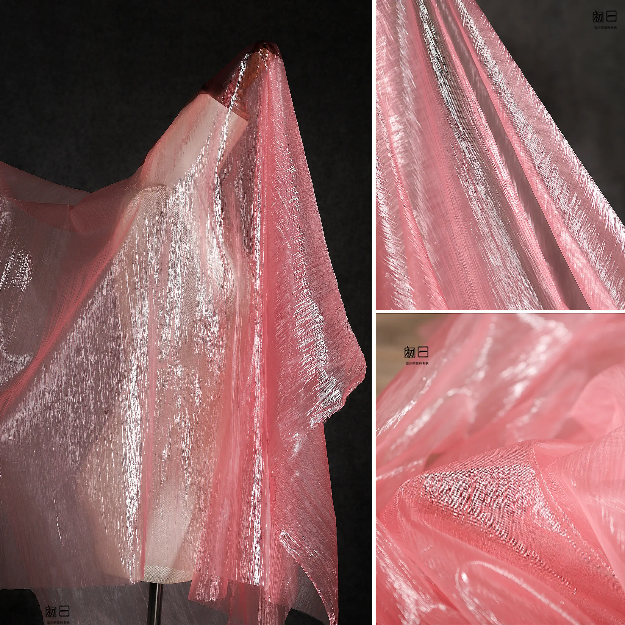 Nylon Champray See-through Mesh (Not Plastic) Micro Texture Transparent Fabric Creative Clothing Designer Fabric