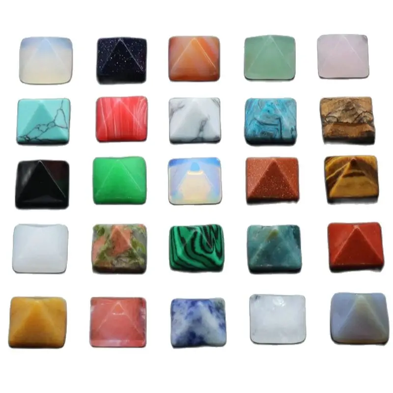 

14mmMini Quartz Crystal Pyramid Diy Jewelry Semi-Precious Stone Mini Healing Colorful Home Office Decor Crafts Gift