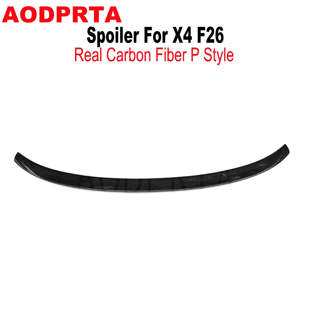 Performance Style Rear Boot Trunk Lip Lid Ducktail Spoiler For BMW X4 F26 2015-2018 Real Carbon Fiber P
