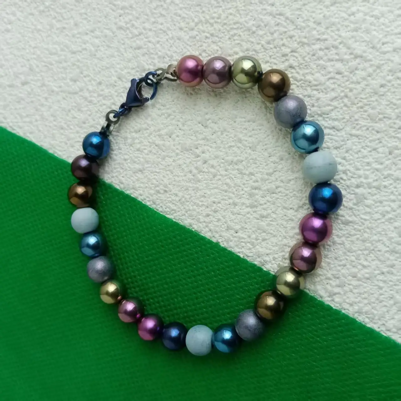 

8mm solid pure titanium anti allergic and non fading multi-color bracelet for business/couples/gifts