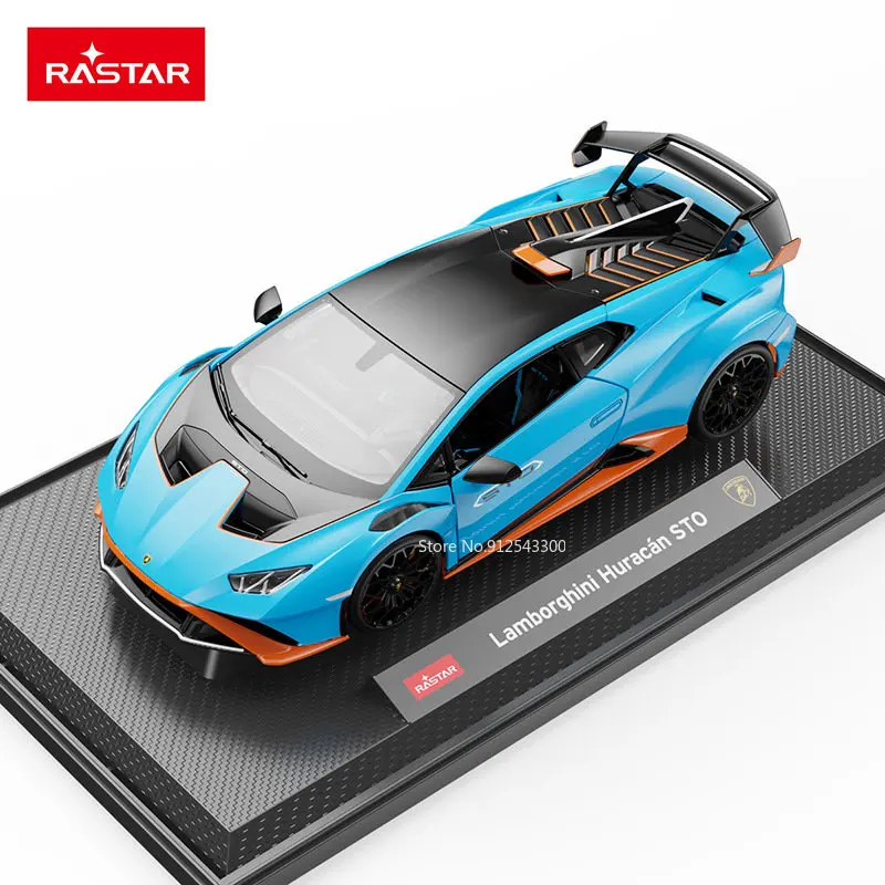 Modelo de coche deportivo de aleación Lamborghini Huracán STO para niño, fundido a presión juguete de coche, colección de regalo de cumpleaños, 1/18