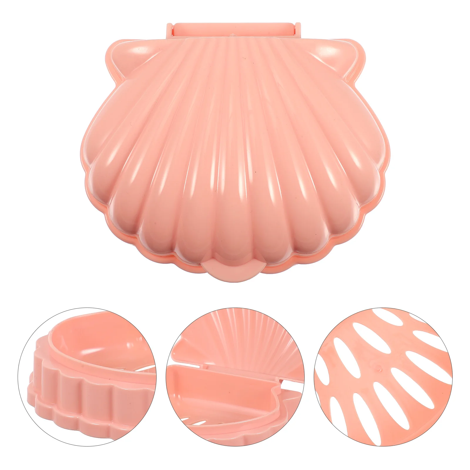 

2Pcs Draining Soap Dish Sea Shell Shape PP Material Safe Long Term Use Good Drainage Effect Soap Storage Tray