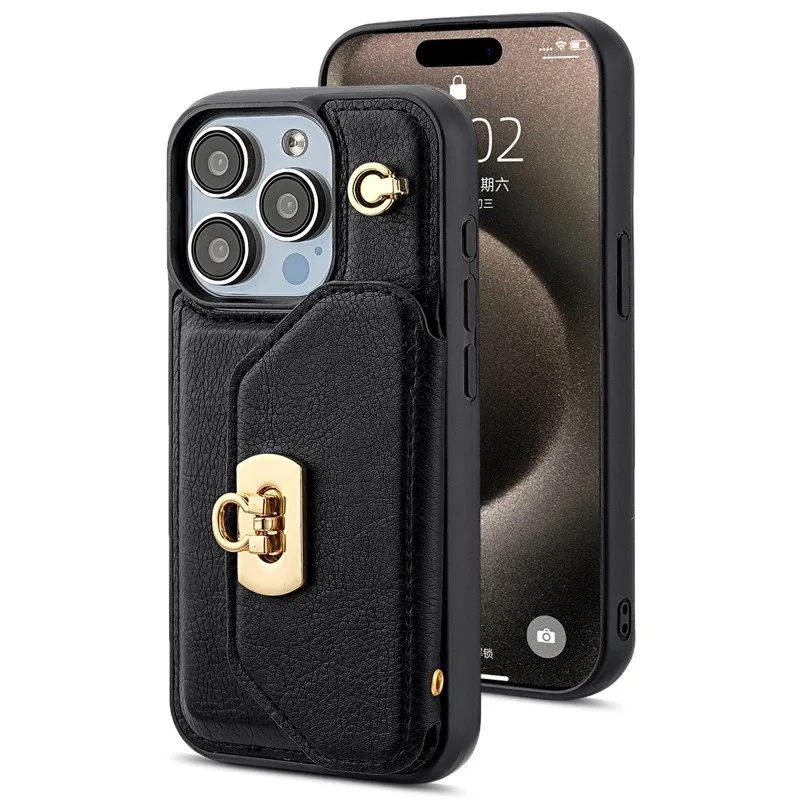 For IPhone 15pro/15pro Max for Women Sling Bags Phone Cases Card Holders and Leather Phone Covers Suitable