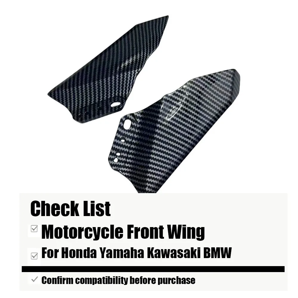 For Honda Yamaha Kawasaki BMW Motorcycle Aerodynamic Winglet Kit Front Wing Spoiler Air Deflector Fairing Accessories Fit