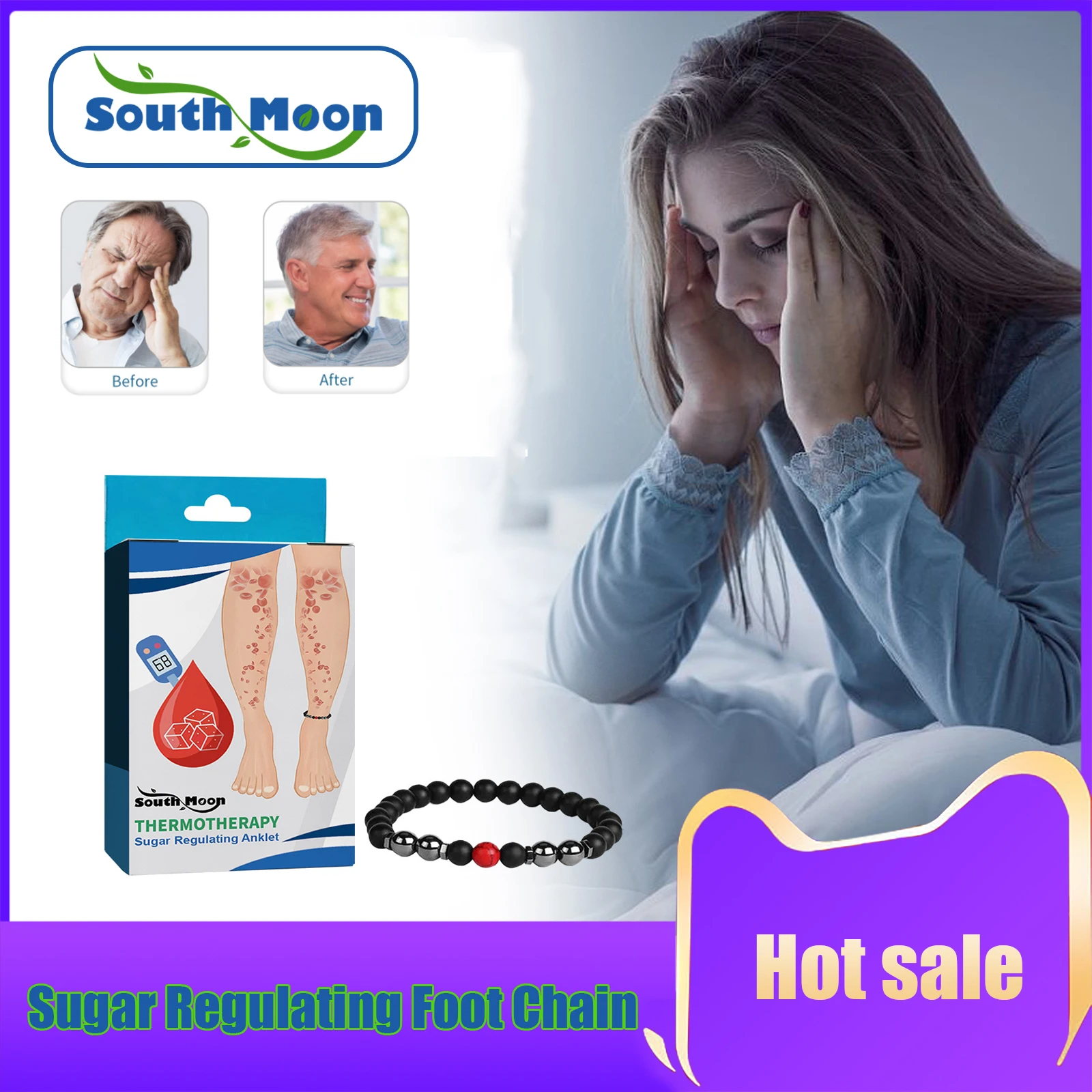 

Sugar Regulating Foot Chain Regulate Blood Sugar Dizziness Treatment Relieve Headaches Glucose Management Balanced Diabetes Care