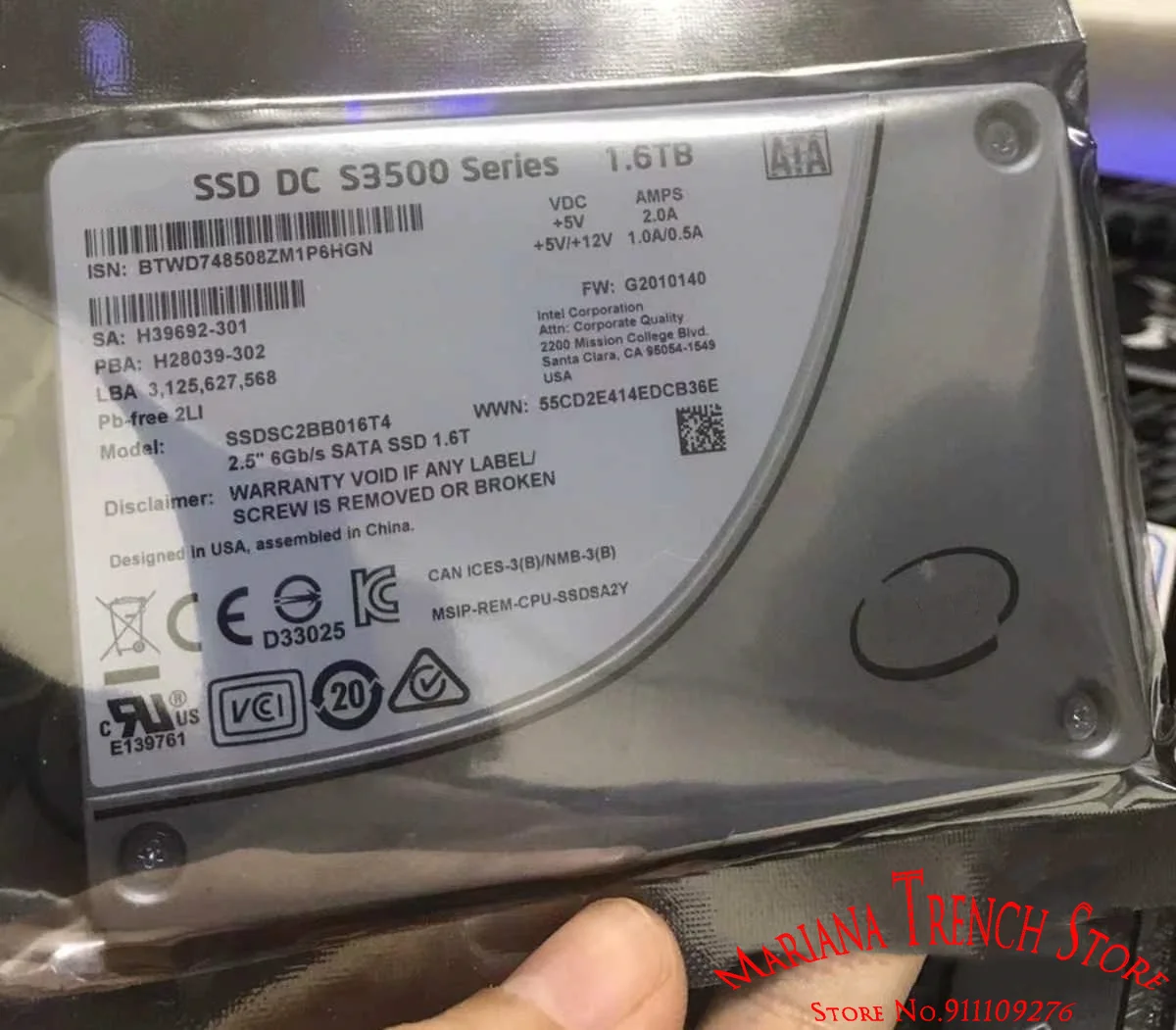 Imagem -02 - Série 1.6tb para Intel 2.5 Ssd Sata de Gbps 1.6t Ssdsc2bb016t4 G2010140 dc S3500