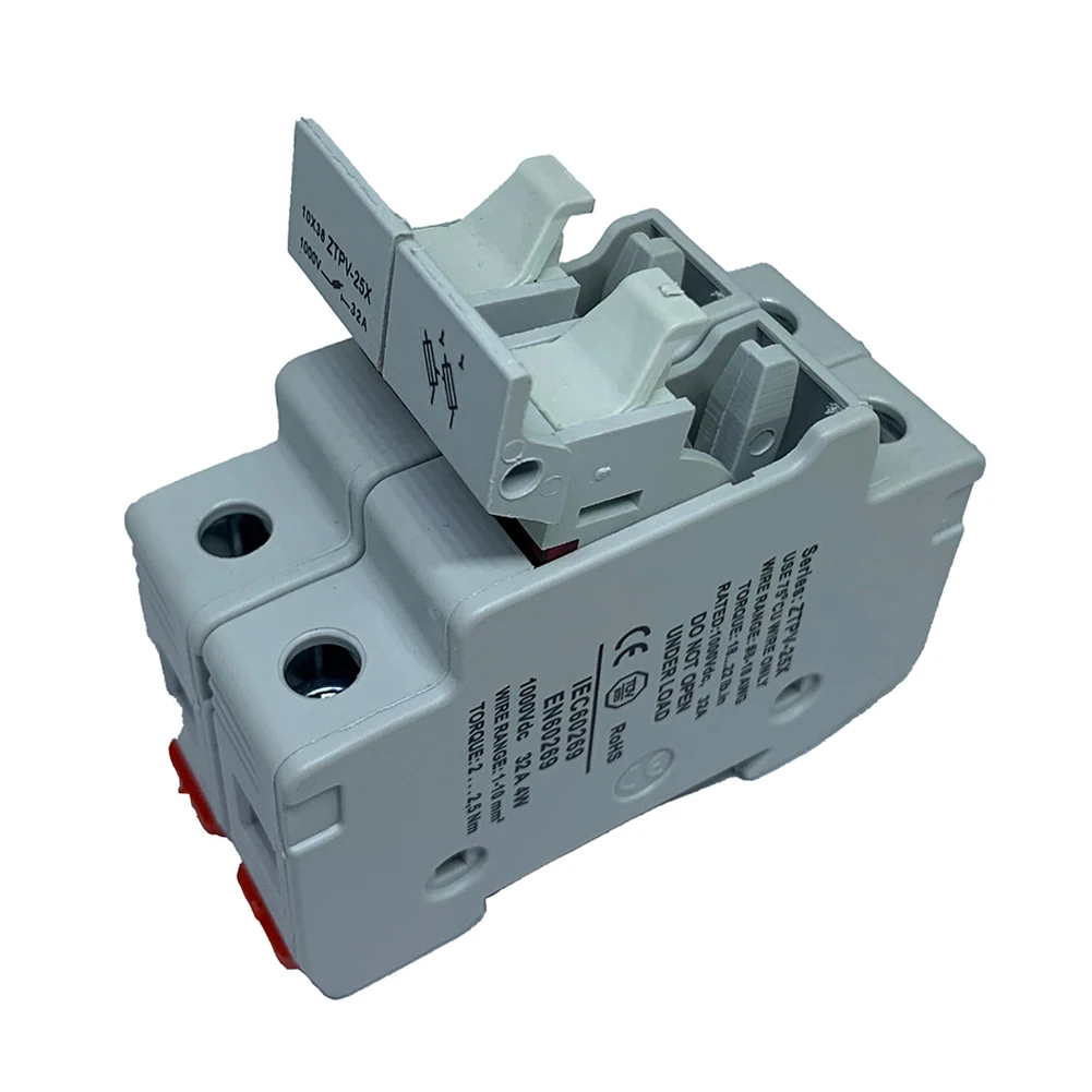 Safe 2P For Solar PV Fuse 1000V DC 10x38mm PV Fuse with LED Fuse Holder Protects For Solar System from Electrical Surges