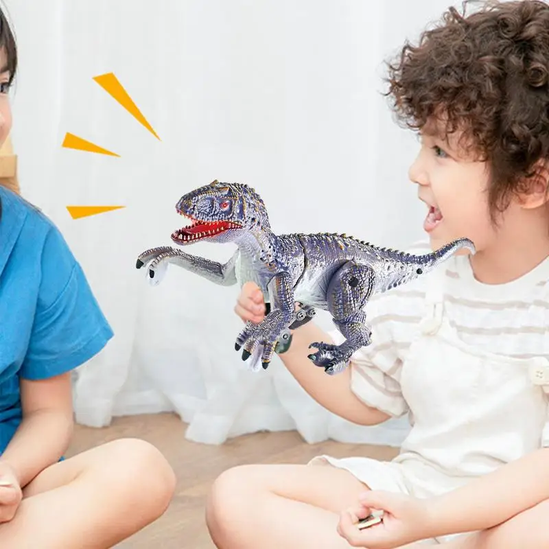 Dinosaurios de Control remoto, juguetes navideños para niños con luces ambientales, caminando y sonidos, figuras de dinosaurios para niños y niñas