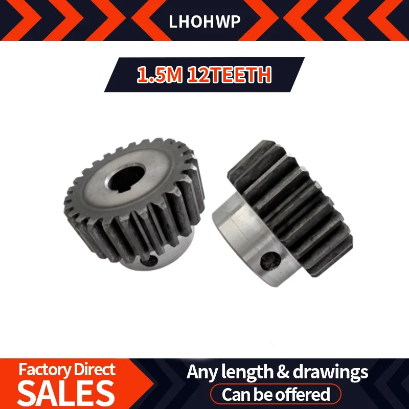 

1PC Gear Pinion 1.5Mod 12Teeth 45# Steel Positive Gear Gears Rack Transmission For Track Rail Engrave Machine