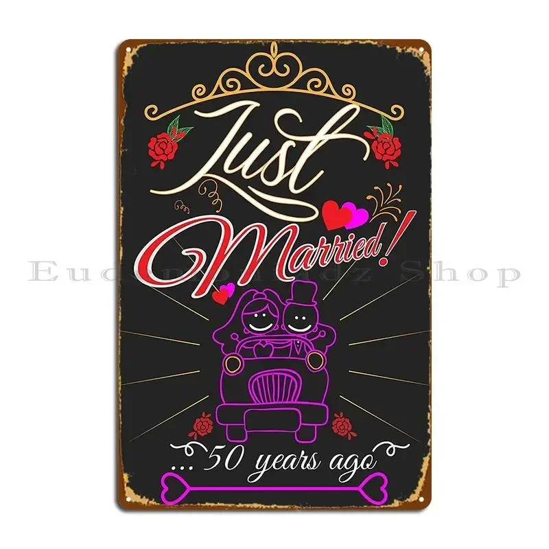 Just Married T Shirt Metal Plaque Poster Customize Customize Garage Plaques Bar Pub Mural Tin Sign Poster